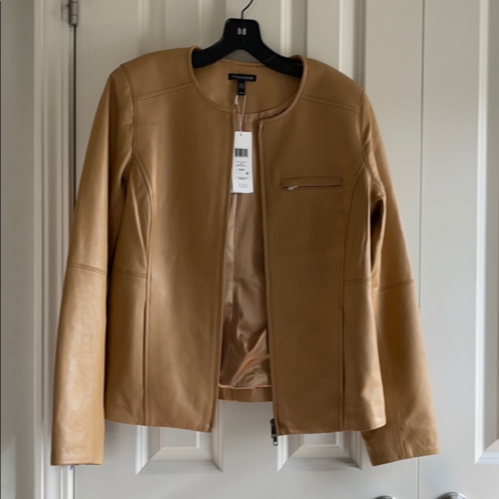 Eileen Fisher %100 Leather Jacket